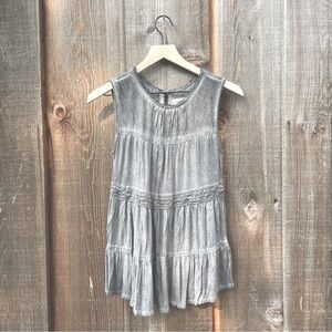 Knox Rose Sleeveless Pull Over Top Womens XSmall (XS) Gray Stretch Boho Tank